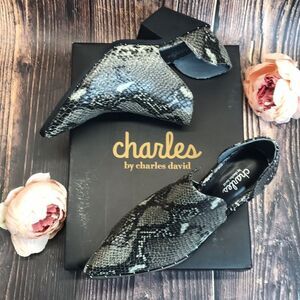 Charles David Snakeskin Polyester Booties 6.5M